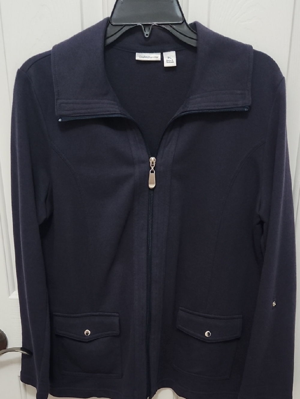 croft & barrow Navy Full-Zip Utility Jacket